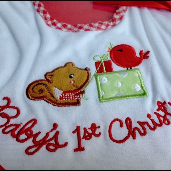 Baby’s First 1st Christmas Bib Gift Boxed Hallmark - Picture 3 of 4